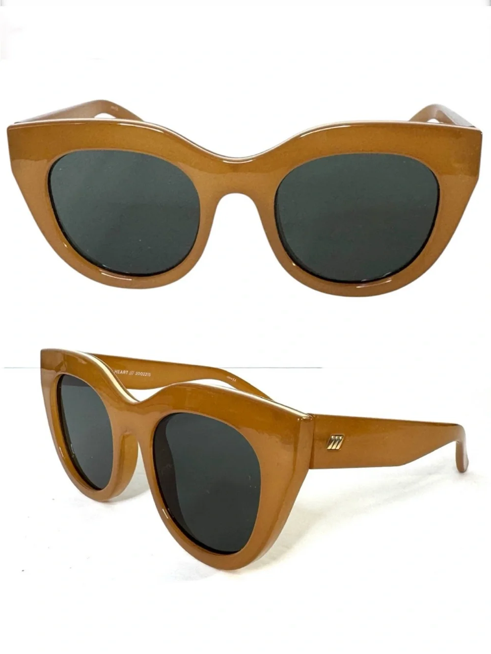 LE SPECS Air Heart Cat Eye Sunglasses Caramel With Gold